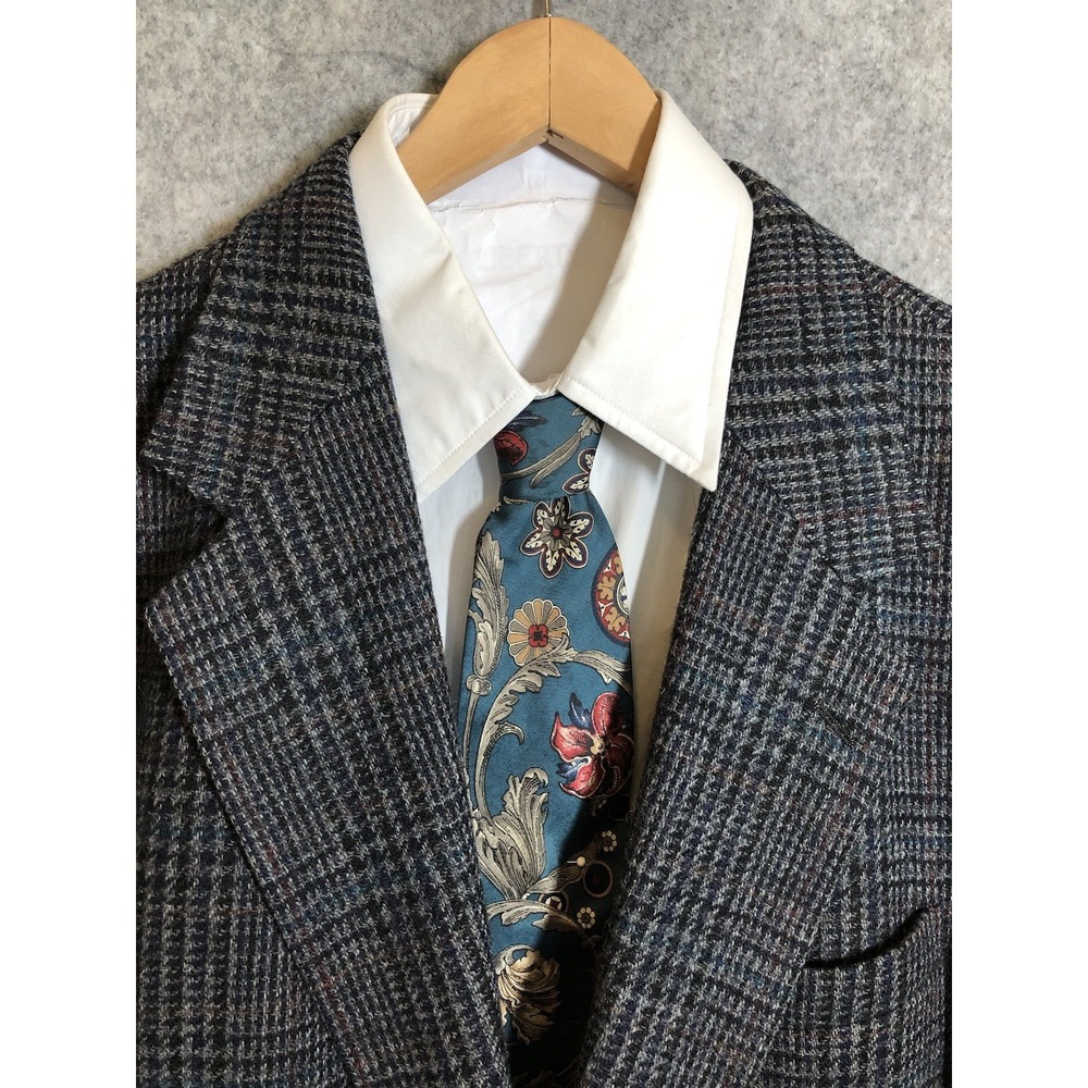 Talbot Jaimes Blazer 42R Grey Wool Tweed Suit Coat Jacket Business Classic